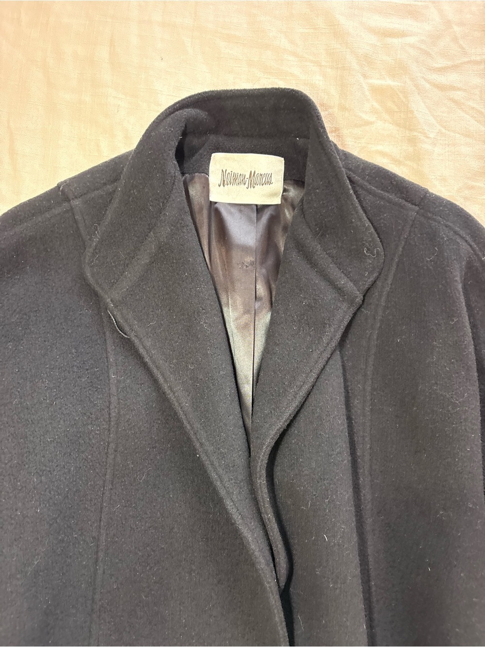 Vintage Neiman Marcus 100% Cashmere Black Long Overcoat Jacket Women’s Medium - Picture 6 of 12
